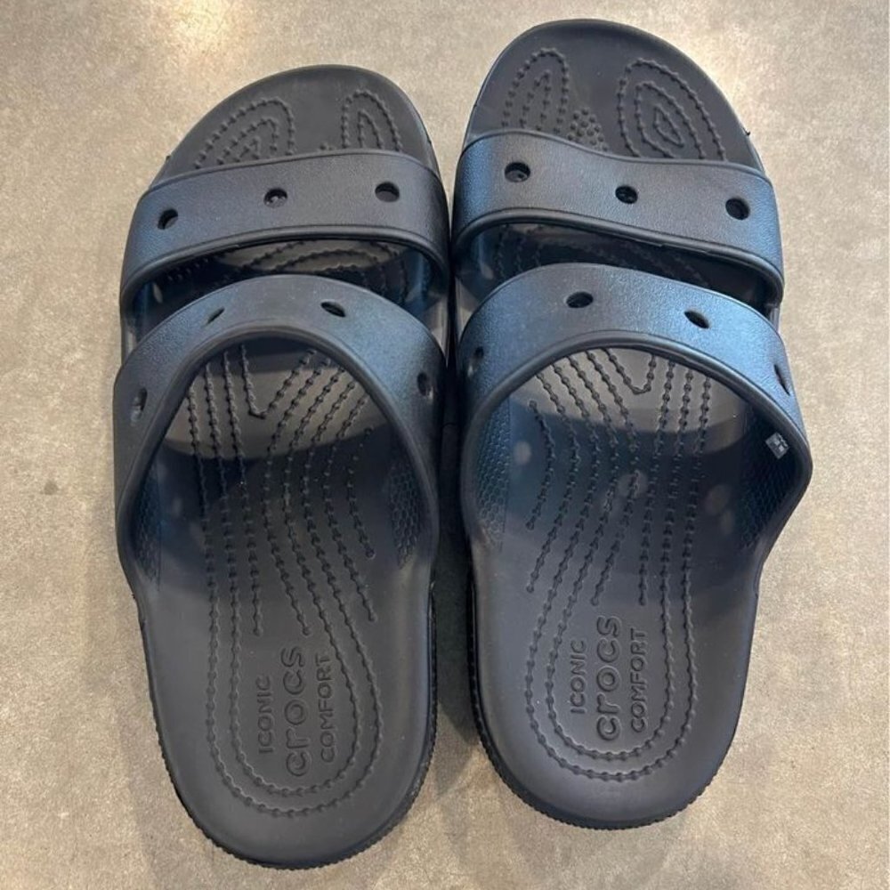 CROCS slides. Black. Excellent condition! Woman’s size 6.